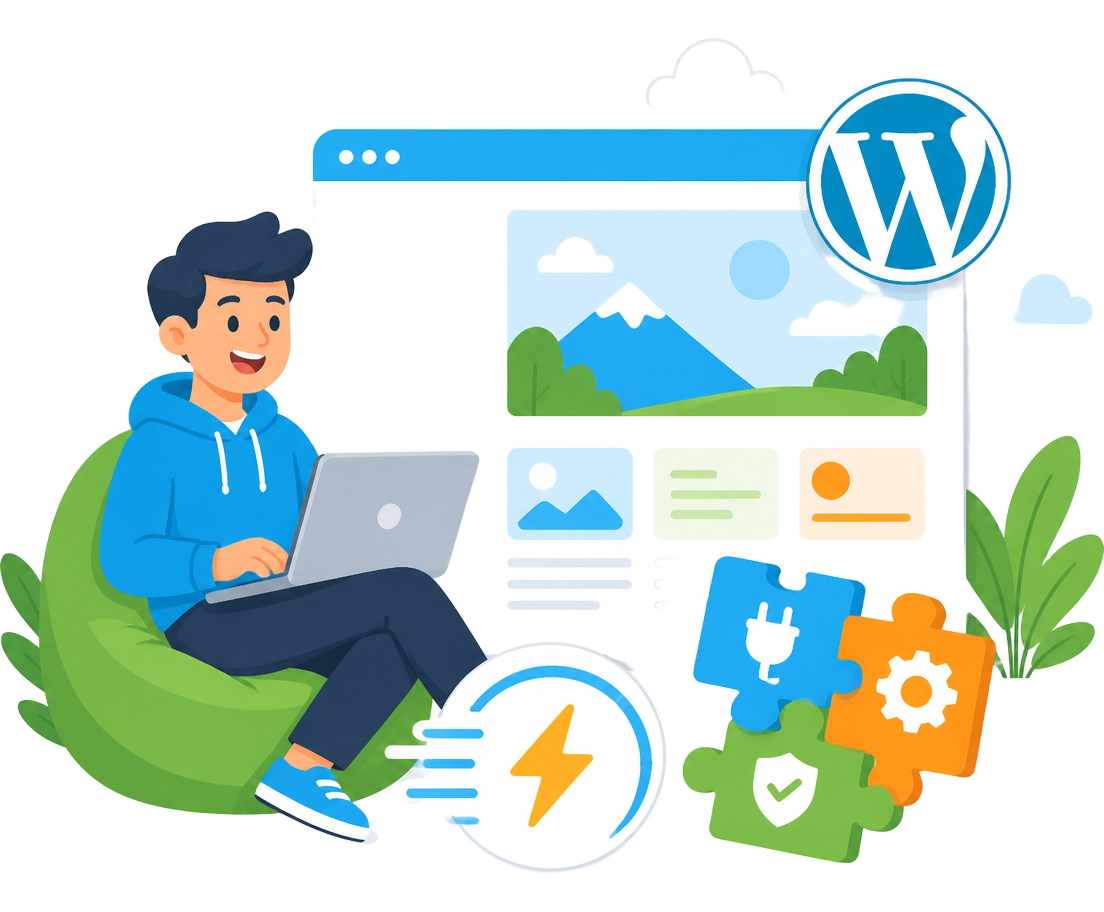 Blogger building a WordPress website on FINCOHOST hosting